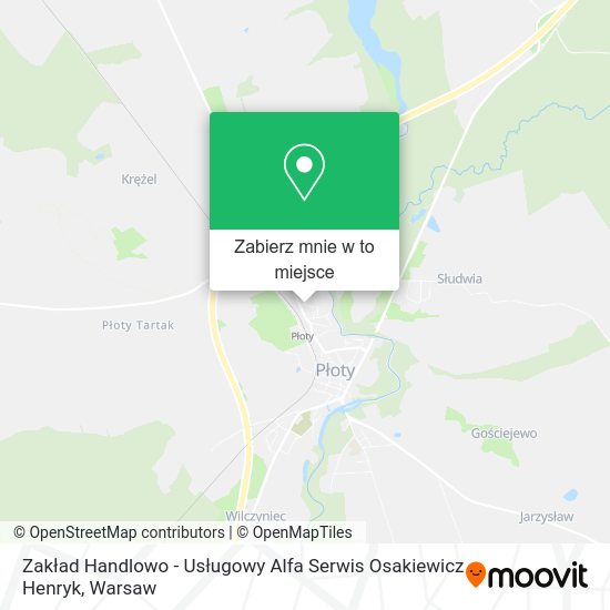 Mapa Zakład Handlowo - Usługowy Alfa Serwis Osakiewicz Henryk