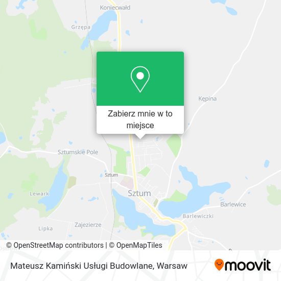 Mapa Mateusz Kamiński Usługi Budowlane