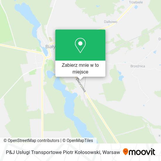 Mapa P&J Usługi Transportowe Piotr Kołosowski