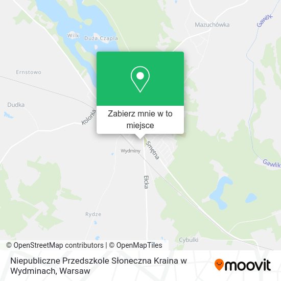 Mapa Niepubliczne Przedszkole Słoneczna Kraina w Wydminach