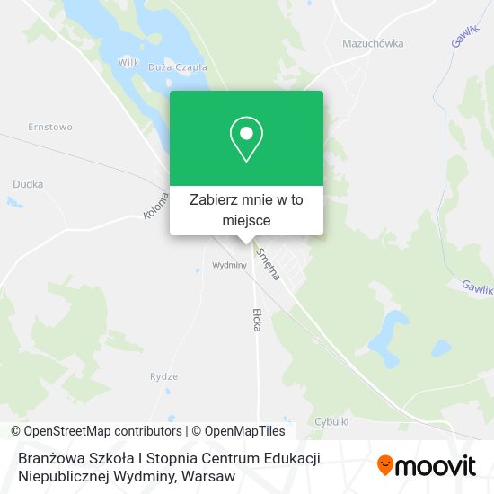 Mapa Branżowa Szkoła I Stopnia Centrum Edukacji Niepublicznej Wydminy