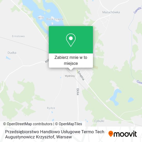 Mapa Przedsiębiorstwo Handlowo Usługowe Termo Tech Augustynowicz Krzysztof