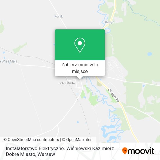 Mapa Instalatorstwo Elektryczne. Wiśniewski Kazimierz Dobre Miasto