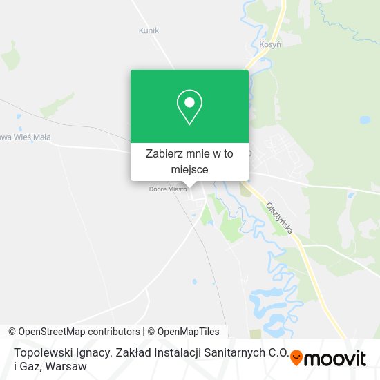 Mapa Topolewski Ignacy. Zakład Instalacji Sanitarnych C.O. i Gaz