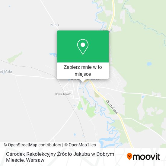 Mapa Ośrodek Rekolekcyjny Źródło Jakuba w Dobrym Mieście