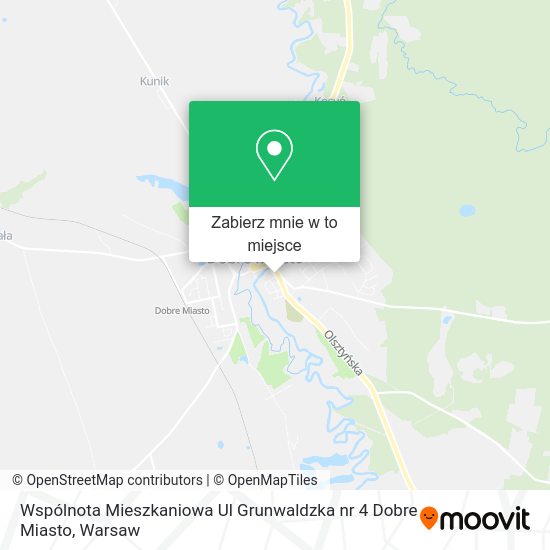 Mapa Wspólnota Mieszkaniowa Ul Grunwaldzka nr 4 Dobre Miasto