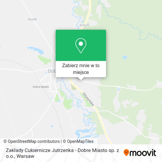 Mapa Zakłady Cukiernicze Jutrzenka - Dobre Miasto sp. z o.o.