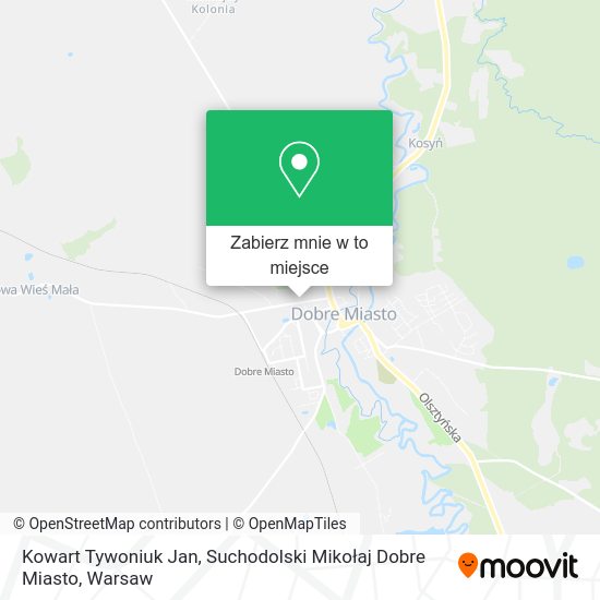 Mapa Kowart Tywoniuk Jan, Suchodolski Mikołaj Dobre Miasto