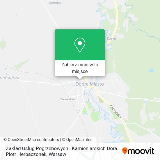 Mapa Zakład Usług Pogrzebowych i Kamieniarskich Dora. Piotr Herbaczonek