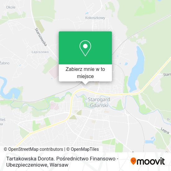 Mapa Tartakowska Dorota. Pośrednictwo Finansowo - Ubezpieczeniowe