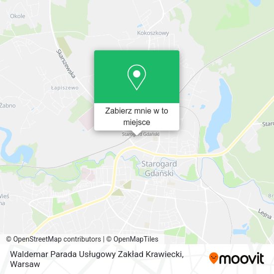 Mapa Waldemar Parada Usługowy Zakład Krawiecki