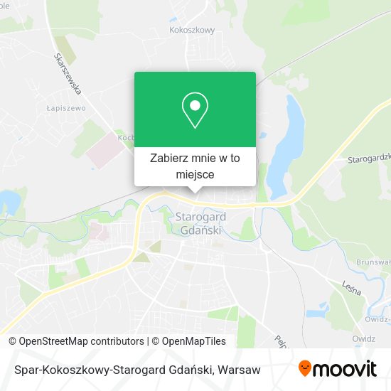 Mapa Spar-Kokoszkowy-Starogard Gdański