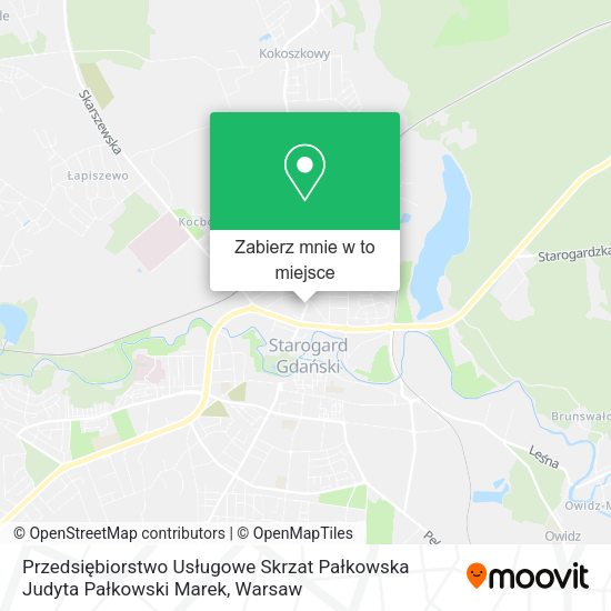 Mapa Przedsiębiorstwo Usługowe Skrzat Pałkowska Judyta Pałkowski Marek