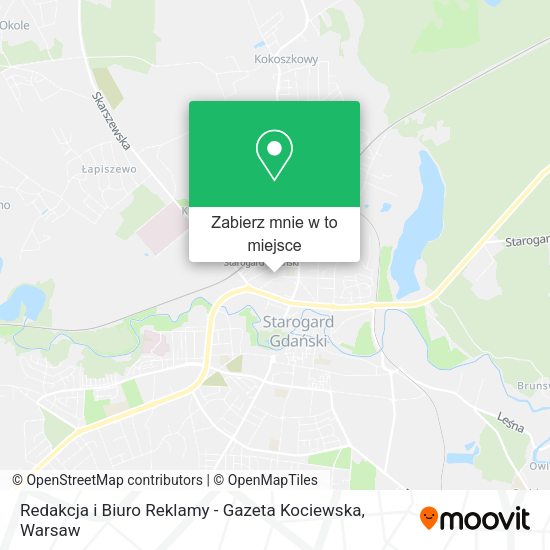 Mapa Redakcja i Biuro Reklamy - Gazeta Kociewska