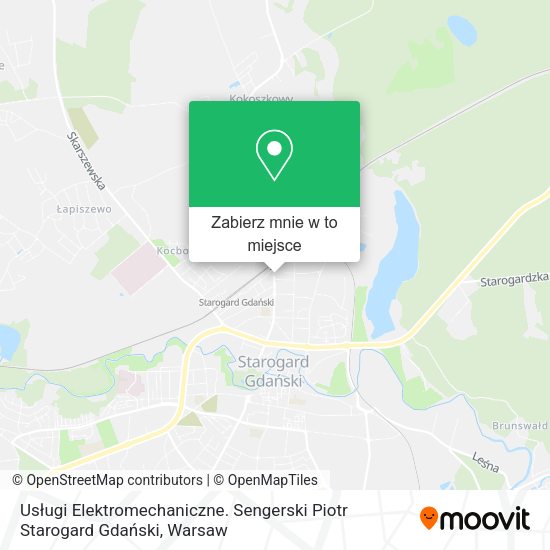 Mapa Usługi Elektromechaniczne. Sengerski Piotr Starogard Gdański