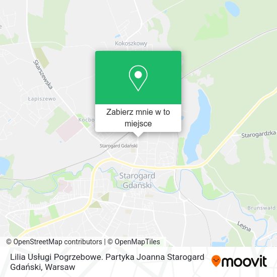 Mapa Lilia Usługi Pogrzebowe. Partyka Joanna Starogard Gdański