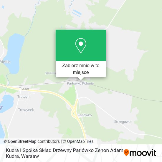 Mapa Kudra i Spółka Skład Drzewny Parlówko Zenon Adam Kudra