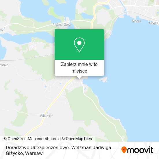 Mapa Doradztwo Ubezpieczeniowe. Welzman Jadwiga Giżycko