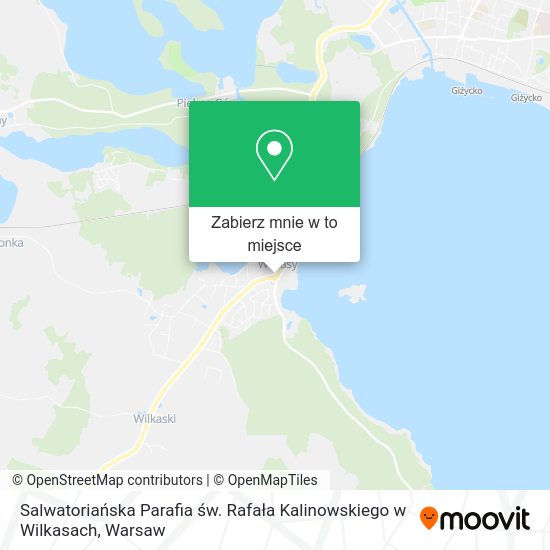 Mapa Salwatoriańska Parafia św. Rafała Kalinowskiego w Wilkasach