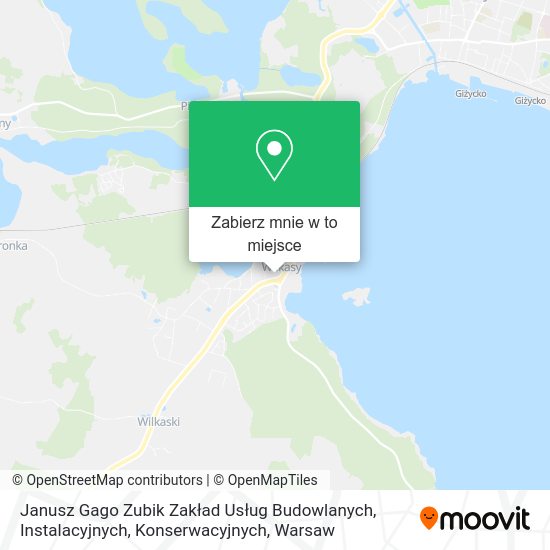 Mapa Janusz Gago Zubik Zakład Usług Budowlanych, Instalacyjnych, Konserwacyjnych