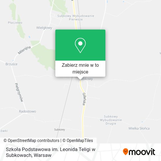 Mapa Szkoła Podstawowa im. Leonida Teligi w Subkowach