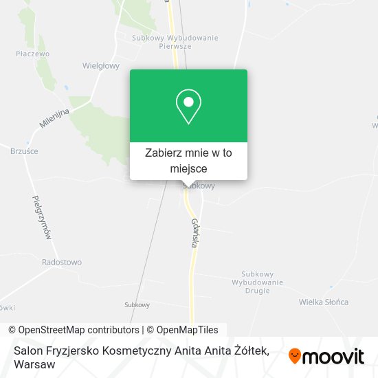 Mapa Salon Fryzjersko Kosmetyczny Anita Anita Żółtek