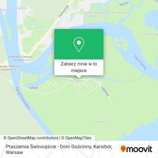 Mapa Ptaszarnia Świnoujście - Dom Gościnny, Karsibór