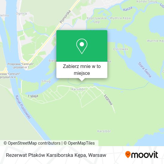 Mapa Rezerwat Ptaków Karsiborska Kępa