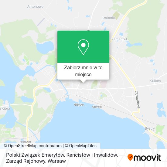 Mapa Polski Związek Emerytów, Rencistów i Inwalidów. Zarząd Rejonowy