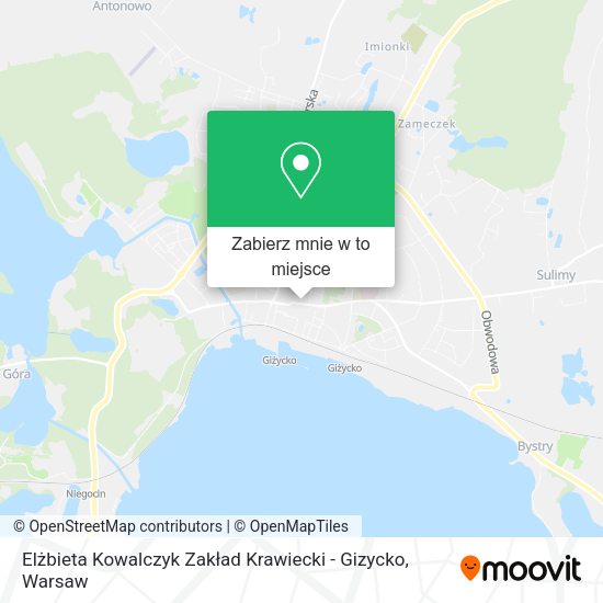 Mapa Elżbieta Kowalczyk Zakład Krawiecki - Gizycko