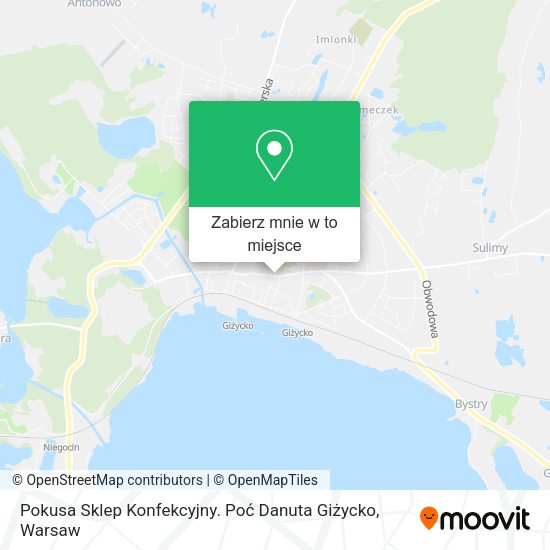 Mapa Pokusa Sklep Konfekcyjny. Poć Danuta Giżycko