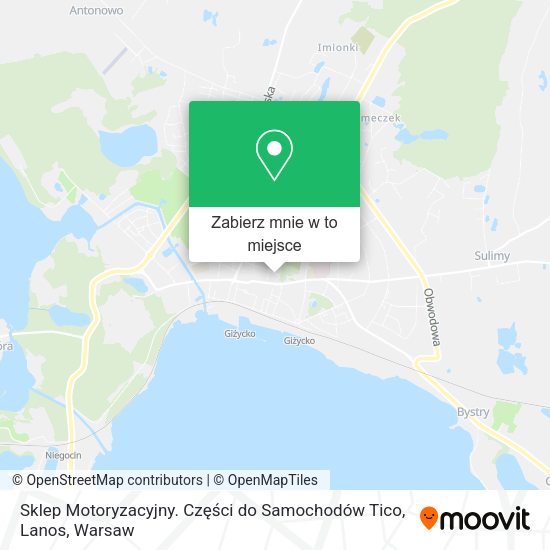 Mapa Sklep Motoryzacyjny. Części do Samochodów Tico, Lanos