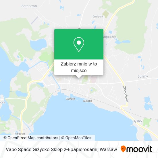 Mapa Vape Space Giżycko Sklep z-Epapierosami