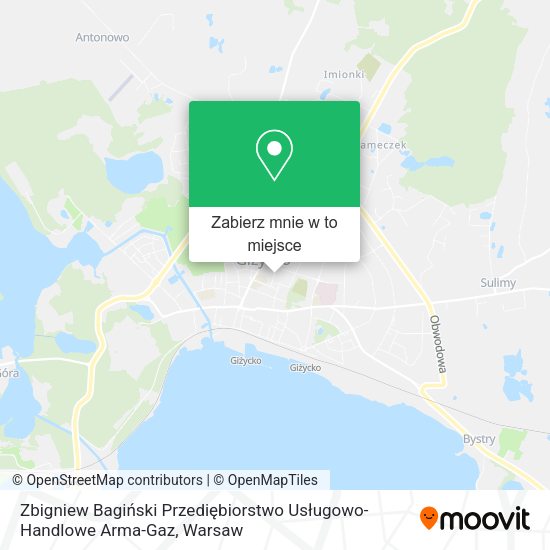 Mapa Zbigniew Bagiński Przediębiorstwo Usługowo-Handlowe Arma-Gaz