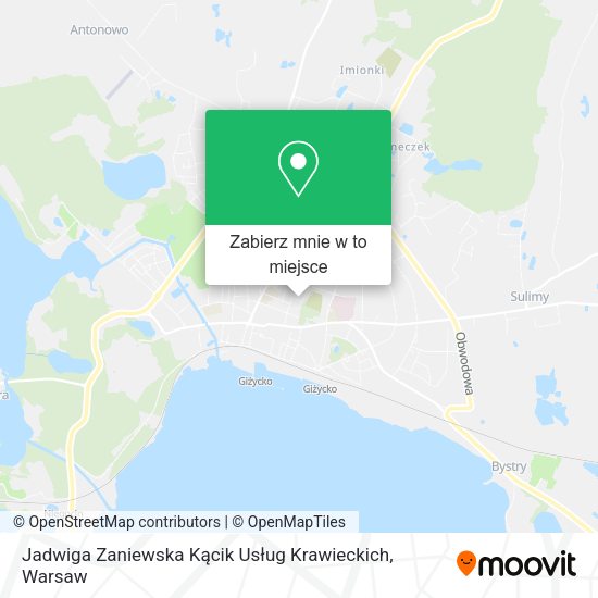 Mapa Jadwiga Zaniewska Kącik Usług Krawieckich