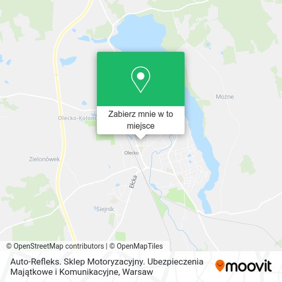 Mapa Auto-Refleks. Sklep Motoryzacyjny. Ubezpieczenia Majątkowe i Komunikacyjne