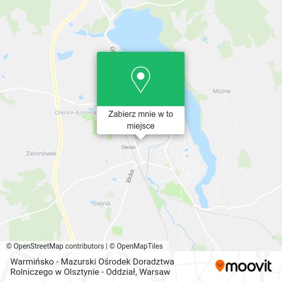 Mapa Warmińsko - Mazurski Ośrodek Doradztwa Rolniczego w Olsztynie - Oddział