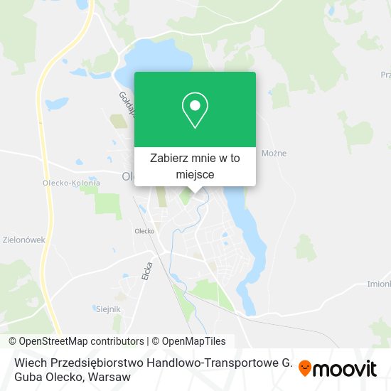 Mapa Wiech Przedsiębiorstwo Handlowo-Transportowe G. Guba Olecko