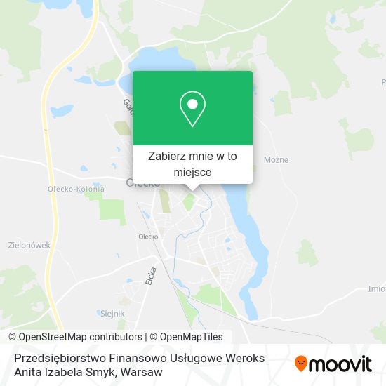 Mapa Przedsiębiorstwo Finansowo Usługowe Weroks Anita Izabela Smyk