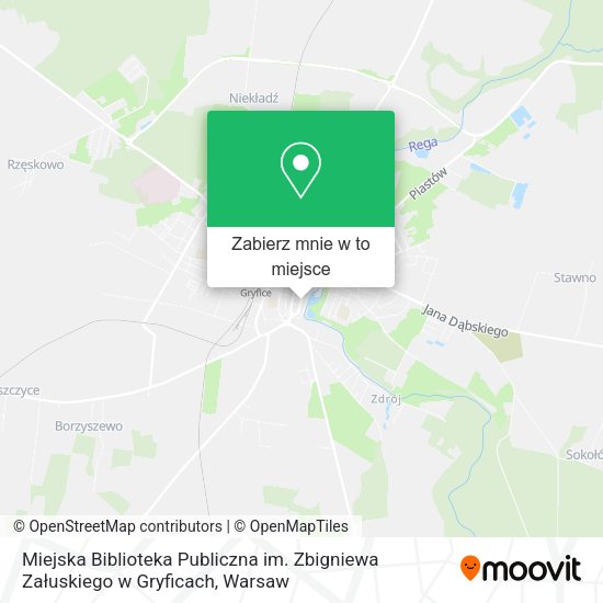 Mapa Miejska Biblioteka Publiczna im. Zbigniewa Załuskiego w Gryficach