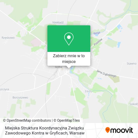 Mapa Miejska Struktura Koordynacyjna Związku Zawodowego Kontra w Gryficach