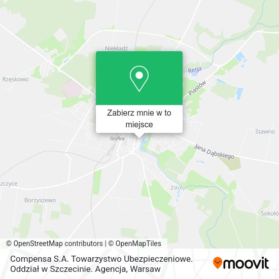 Mapa Compensa S.A. Towarzystwo Ubezpieczeniowe. Oddział w Szczecinie. Agencja