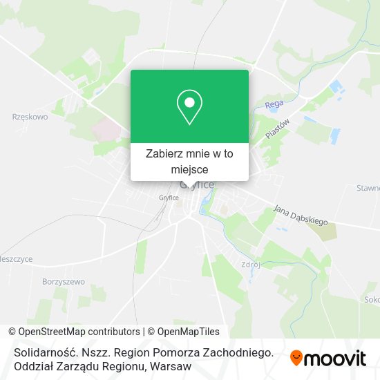 Mapa Solidarność. Nszz. Region Pomorza Zachodniego. Oddział Zarządu Regionu