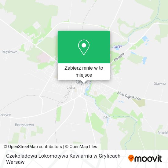 Mapa Czekoladowa Lokomotywa Kawiarnia w Gryficach