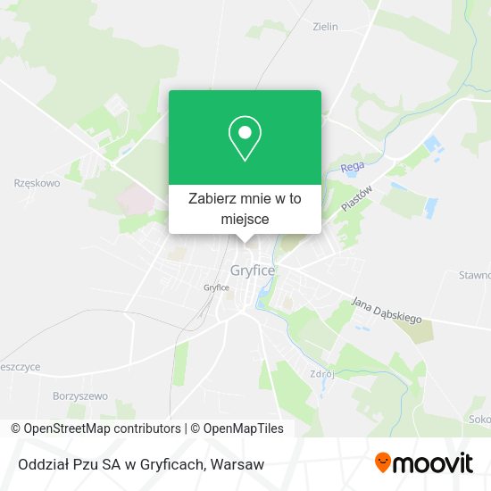 Mapa Oddział Pzu SA w Gryficach