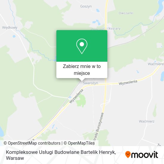 Mapa Kompleksowe Usługi Budowlane Bartelik Henryk