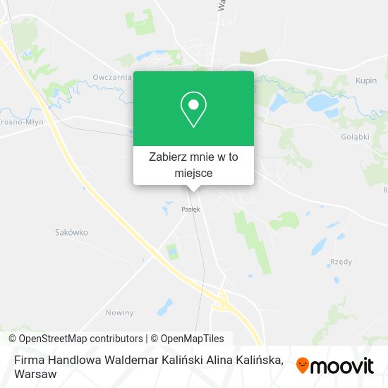 Mapa Firma Handlowa Waldemar Kaliński Alina Kalińska