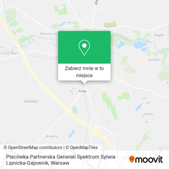 Mapa Placówka Partnerska Generali Spektrum Sylwia Lipnicka-Gajownik