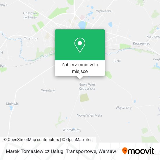 Mapa Marek Tomasiewicz Usługi Transportowe