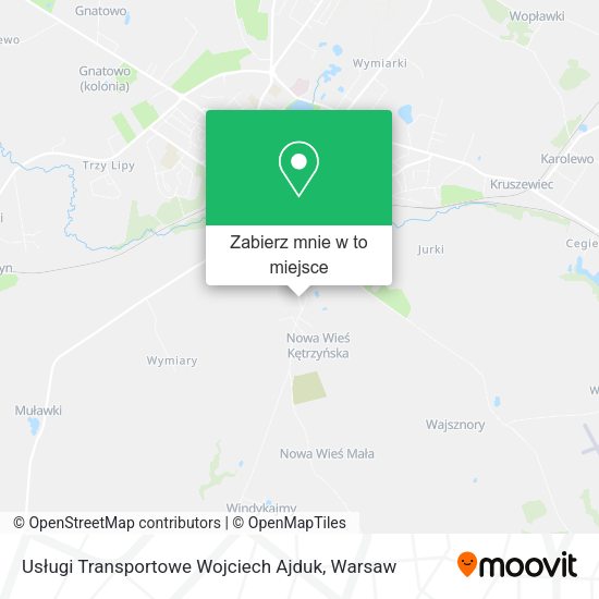 Mapa Usługi Transportowe Wojciech Ajduk